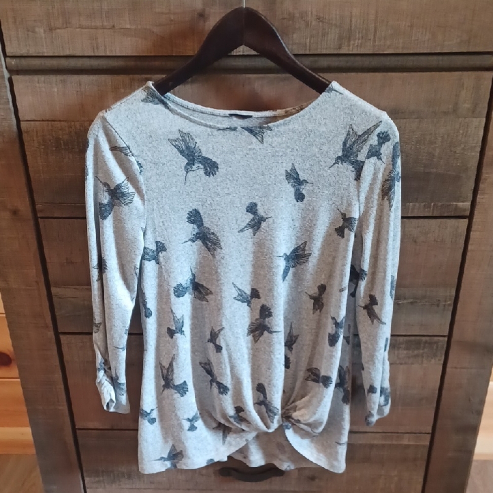 Lee Gray Bird Pattern Women's Tunic